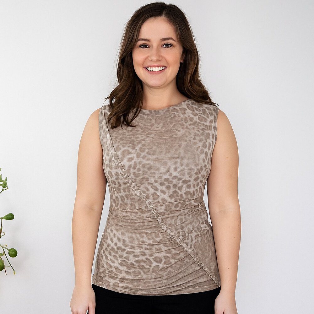 Vintage y2k Small Leopard print NY&CO Blouse